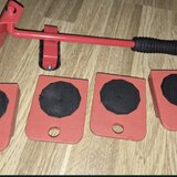 Set 5 piese rosii/ negre pentru mutarea mobilei, cu role
